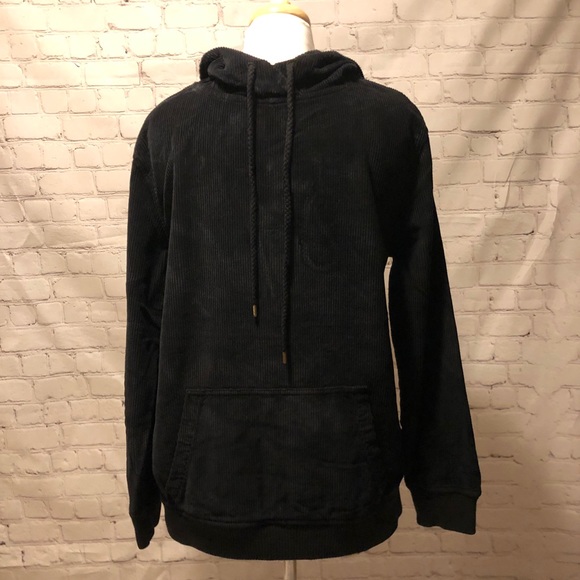 Anthropologie Corduroy Sweatshirt Pullover Black Cords Unisex - Picture 2 of 8